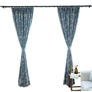 Pastoral Curtain ANVIGE Pastoral Blue Double-sided Branch Printed,Grommet Window Curtain Blackout Curtains For Living Room,52''Wx63''L,1 Panel roman shades roman blinds curtains window treatment window shade window blind customized roman shades curtain drapes curtains for living room