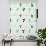 Roman Shade ANVIGE Pastoral Cactus Printed Customized Roman Shades ,Easy Install Washable Curtains ,Customized Window Curtain Drape, 24"W X 64"H roman shades roman blinds curtains window treatment window shade window blind customized roman shades curtain drapes curtains for living room