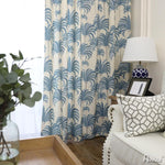 Pastoral Curtain ANVIGE Pastoral Cotton Linen Blue Leaves Printed,Grommet Window Curtain Blackout Curtains For Living Room,52''Wx63''L,1 Panel roman shades roman blinds curtains window treatment window shade window blind customized roman shades curtain drapes curtains for living room