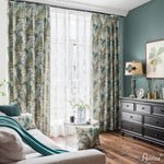 Pastoral Curtain ANVIGE Pastoral Cotton Linen Cloth Banana Leaves Printed,Grommet Window Curtain Blackout Curtains For Living Room,52''Wx63''L,1 Panel roman shades roman blinds curtains window treatment window shade window blind customized roman shades curtain drapes curtains for living room