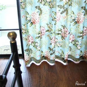 Pastoral Curtain ANVIGE Pastoral Cotton Linen Floral ,Grommet Window Curtain Blackout Curtains For Living Room,52''Wx63''L,1 Panel roman shades roman blinds curtains window treatment window shade window blind customized roman shades curtain drapes curtains for living room