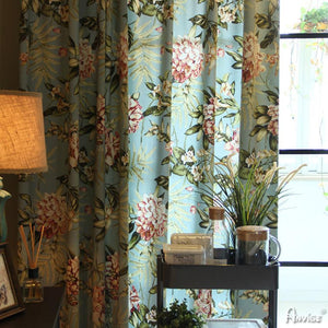 Pastoral Curtain ANVIGE Pastoral Cotton Linen Floral ,Grommet Window Curtain Blackout Curtains For Living Room,52''Wx63''L,1 Panel roman shades roman blinds curtains window treatment window shade window blind customized roman shades curtain drapes curtains for living room