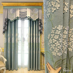 Luxury Curtain ANVIGE Pastoral Cotton Linen Hydrangea Embroidered Blackout Curtains Luxury Valance,Blackout and Sheer Window Curtain With Grommet Top,52''Wx84''L,1 Panel roman shades roman blinds curtains window treatment window shade window blind customized roman shades curtain drapes curtains for living room