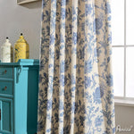 Pastoral Curtain ANVIGE Pastoral Cotton Linen Little Blue Flower Printed,Grommet Window Curtain Blackout Curtains For Living Room,52''Wx63''L,1 Panel roman shades roman blinds curtains window treatment window shade window blind customized roman shades curtain drapes curtains for living room