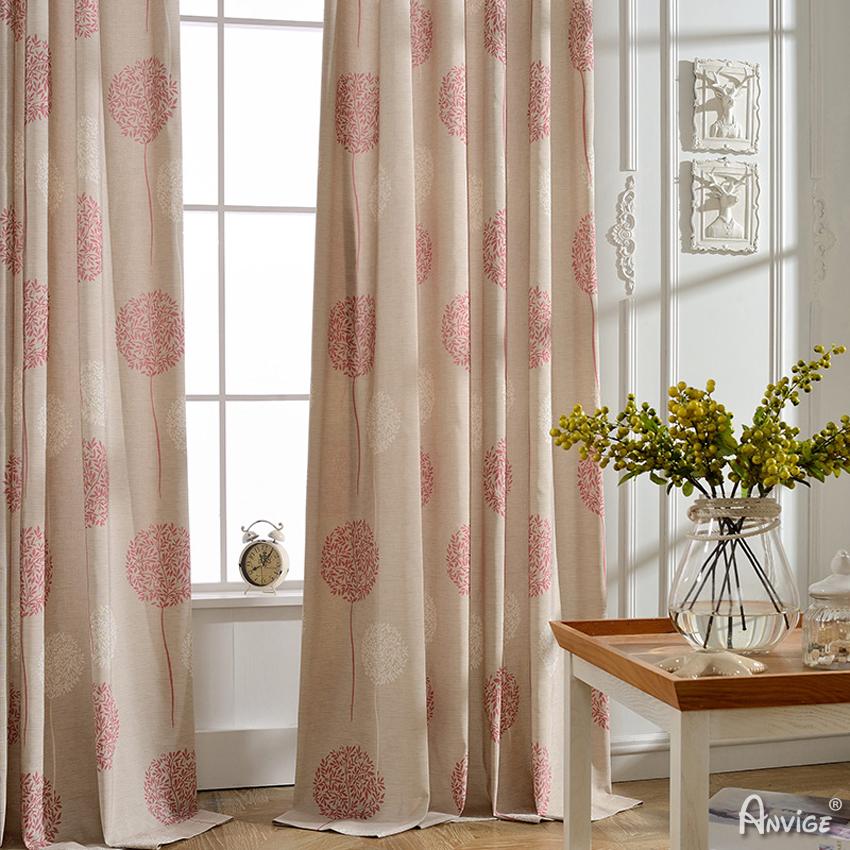 Pastoral Curtain ANVIGE Pastoral Cotton Linen Natural Dandelion Printed,Grommet Window Curtain Blackout Curtains For Living Room,52''Wx63''L,1 Panel roman shades roman blinds curtains window treatment window shade window blind customized roman shades curtain drapes curtains for living room