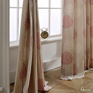 Pastoral Curtain ANVIGE Pastoral Cotton Linen Natural Dandelion Printed,Grommet Window Curtain Blackout Curtains For Living Room,52''Wx63''L,1 Panel roman shades roman blinds curtains window treatment window shade window blind customized roman shades curtain drapes curtains for living room