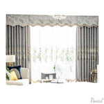 Luxury Curtain ANVIGE Pastoral Embossed Embroidered Curtains For the Living Room Customized Valance,Blackout and Sheer Window Curtain With Grommet Top,52''Wx84''L,1 Panel roman shades roman blinds curtains window treatment window shade window blind customized roman shades curtain drapes curtains for living room