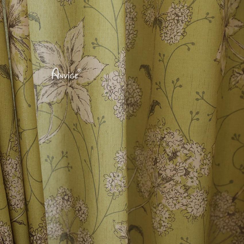 Pastoral Curtain ANVIGE Pastoral Flowers Printed Curtains,Grommet Window Curtain Blackout Curtains For Living Room,52''Wx63''L,1 Panel roman shades roman blinds curtains window treatment window shade window blind customized roman shades curtain drapes curtains for living room