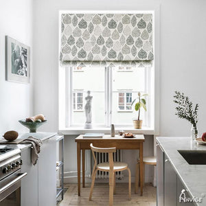 Roman Shade ANVIGE Pastoral Leaves Printed Customized Roman Shades ,Easy Install Washable Curtains ,Customized Window Curtain Drape, 24"W X 64"H roman shades roman blinds curtains window treatment window shade window blind customized roman shades curtain drapes curtains for living room