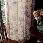 Pastoral Curtain ANVIGE Pastoral Purple Flowers Printed,Grommet Window Curtain Blackout Curtains For Living Room,52''Wx63''L,1 Panel roman shades roman blinds curtains window treatment window shade window blind customized roman shades curtain drapes curtains for living room