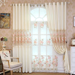 Luxury Curtain ANVIGE Pastoral White Cream Embroidered Curtains Luxury Valance,Custom Made Blackout Window Drapes For Living Room roman shades roman blinds curtains window treatment window shade window blind customized roman shades curtain drapes curtains for living room