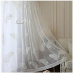 Sheer Curtain ANVIGE Pastoral White Feathers Embroidered,Grommet Window Curtain Sheer Curtains For Living Room,52''Wx63''L,1 Panel roman shades roman blinds curtains window treatment window shade window blind customized roman shades curtain drapes curtains for living room