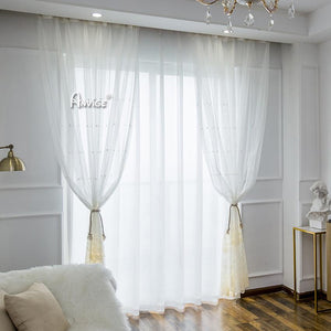 Sheer Curtain ANVIGE Pastoral White Flowers Embroidered,Grommet Window Curtain Sheer Curtains For Living Room,52''Wx63''L,1 Panel roman shades roman blinds curtains window treatment window shade window blind customized roman shades curtain drapes curtains for living room