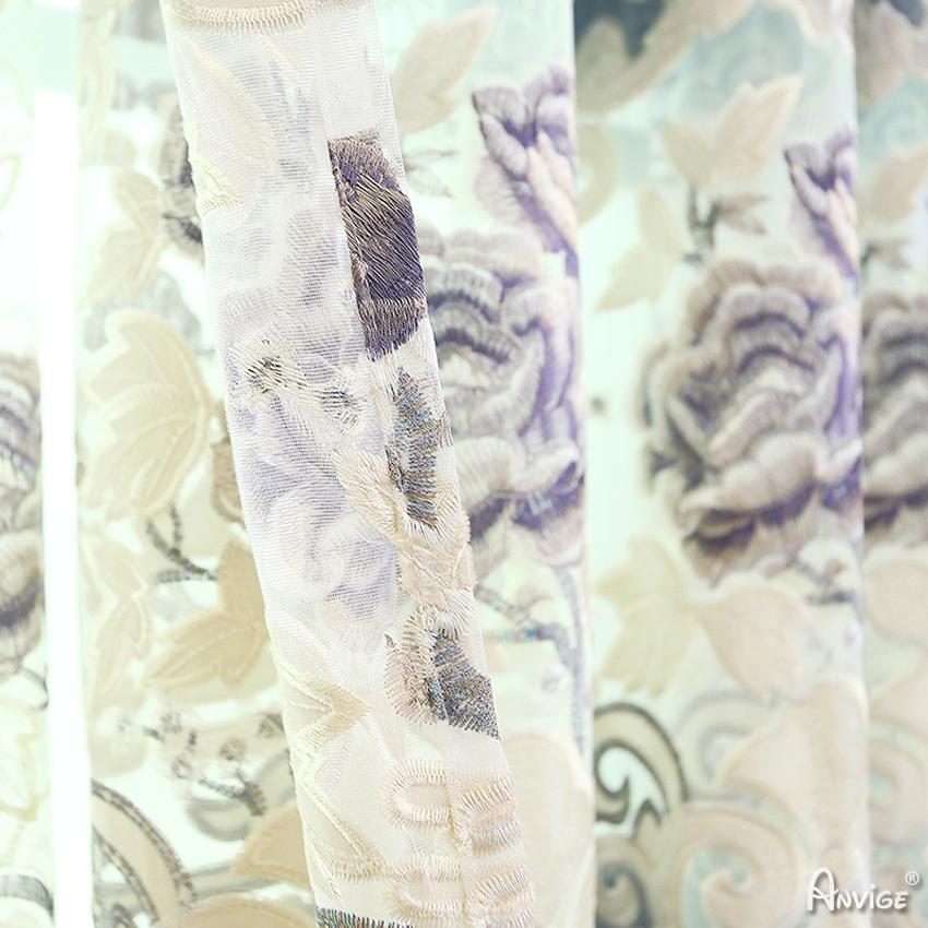 ANVIGE European Roral Flower Embroidered Blackout Curtains High Quality Valance,Blackout and Sheer Window Curtain With Grommet Top,52''Wx84''L,1 Panel blackout roman shades custom roman shades linen roman shades fabric roman shades custom roman window shades faux roman shade relaxed roman shades affordable roman shades diy roman shades from blinds fabric roman window shades roman shades for bathroom cheap roman shades flat roman shades roman shade valance roman shades with curtains sheer roman shades roman 