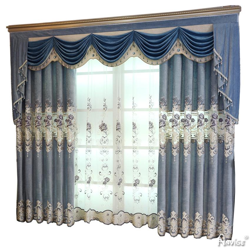 ANVIGE European Roral Flower Embroidered Blackout Curtains High Quality Valance,Blackout and Sheer Window Curtain With Grommet Top,52''Wx84''L,1 Panel blackout roman shades custom roman shades linen roman shades fabric roman shades custom roman window shades faux roman shade relaxed roman shades affordable roman shades diy roman shades from blinds fabric roman window shades roman shades for bathroom cheap roman shades flat roman shades roman shade valance roman shades with curtains sheer roman shades roman 