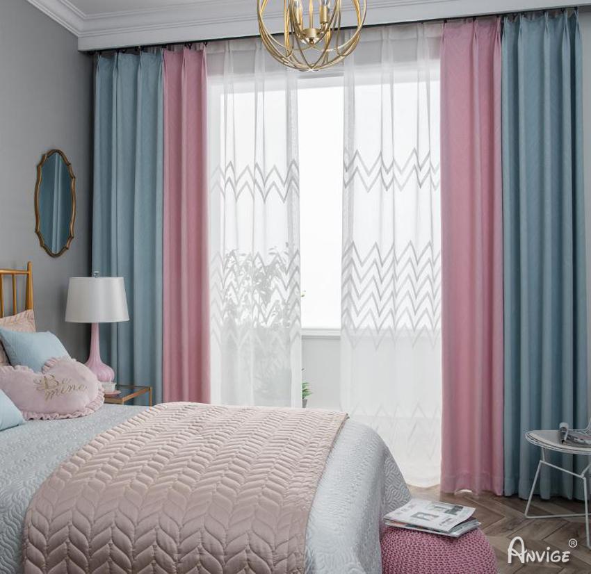 ANVIGE Modern Fashion Pink and Blue Color Printed,Grommet Window Curtain Blackout Curtains For Living Room,52''Wx63''L,1 Panel blackout roman shades custom roman shades linen roman shades fabric roman shades custom roman window shades faux roman shade relaxed roman shades affordable roman shades diy roman shades from blinds fabric roman window shades roman shades for bathroom cheap roman shades flat roman shades roman shade valance roman shades with curtains sheer roman shades roman shades bedroom striped r