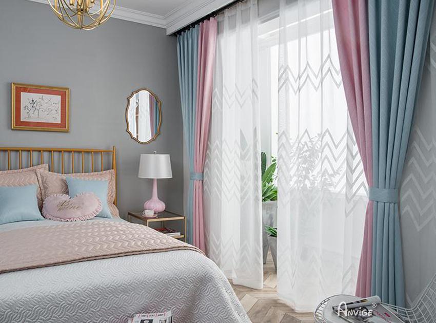 ANVIGE Modern Fashion Pink and Blue Color Printed,Grommet Window Curtain Blackout Curtains For Living Room,52''Wx63''L,1 Panel blackout roman shades custom roman shades linen roman shades fabric roman shades custom roman window shades faux roman shade relaxed roman shades affordable roman shades diy roman shades from blinds fabric roman window shades roman shades for bathroom cheap roman shades flat roman shades roman shade valance roman shades with curtains sheer roman shades roman shades bedroom striped r