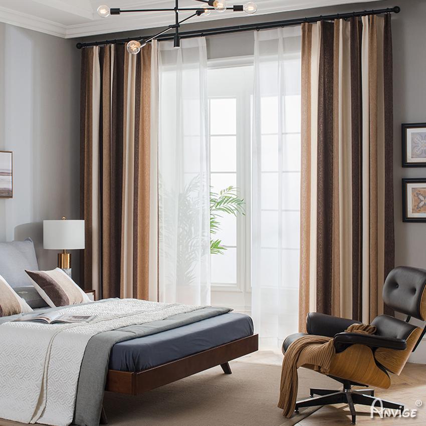 ANVIGE Modern High Quality Striped Coffee Color Printed,Grommet Window Curtain Blackout Curtains For Living Room,52''Wx63''L,1 Panel blackout roman shades custom roman shades linen roman shades fabric roman shades custom roman window shades faux roman shade relaxed roman shades affordable roman shades diy roman shades from blinds fabric roman window shades roman shades for bathroom cheap roman shades flat roman shades roman shade valance roman shades with curtains sheer roman shades roman shades bedroom str
